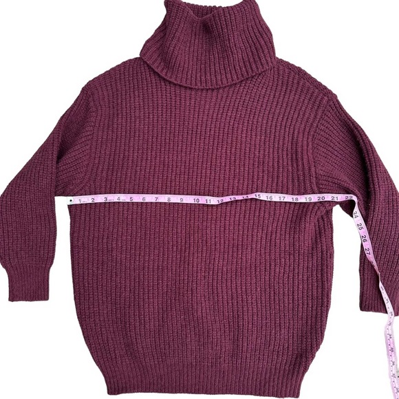 Lulus Turtleneck Sweater Womens Ribbed Long Sleeve Soft Stretch Red Large - Picture 5 of 10